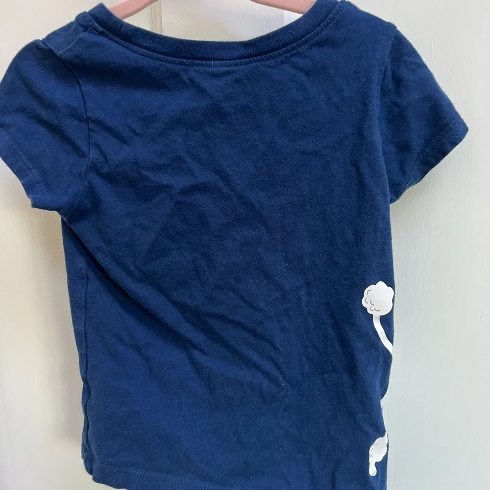 Carter’s 2T Blue & White Oh La La Poodle Girls Short Sleeve Tee Top
